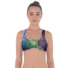 Wonderful Lion Silhouette On Dark Colorful Background Got No Strings Sports Bra