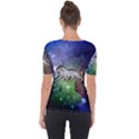 Wonderful Lion Silhouette On Dark Colorful Background Short Sleeve Top View2