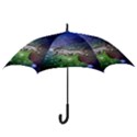 Wonderful Lion Silhouette On Dark Colorful Background Hook Handle Umbrellas (Medium) View3