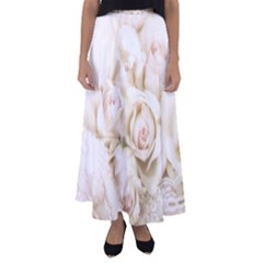 Pastel Roses Antique Vintage Flared Maxi Skirt