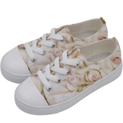 Pastel Roses Antique Vintage Kids  Low Top Canvas Sneakers