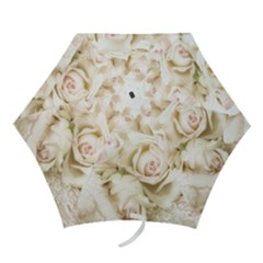 Pastel Roses Antique Vintage Mini Folding Umbrellas by Celenk