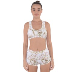 Pastel Roses Antique Vintage Racerback Boyleg Bikini Set