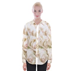 Pastel Roses Antique Vintage Womens Long Sleeve Shirt