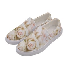 Pastel Roses Antique Vintage Women s Canvas Slip Ons