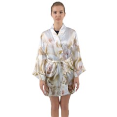 Pastel Roses Antique Vintage Long Sleeve Kimono Robe