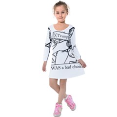 Trump Novelty Design Kids  Long Sleeve Velvet Dress