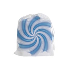 Prismatic Hole Blue Drawstring Pouches (large)  by Mariart