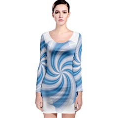 Prismatic Hole Blue Long Sleeve Bodycon Dress by Mariart