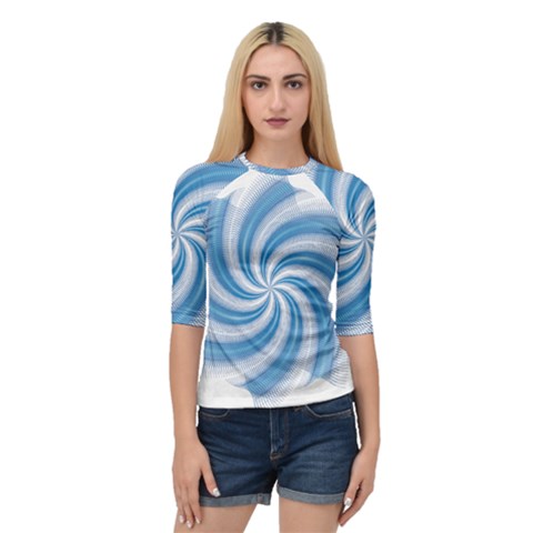 Prismatic Hole Blue Quarter Sleeve Raglan Tee by Mariart