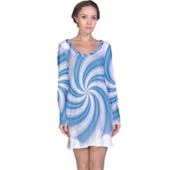 Prismatic Hole Blue Long Sleeve Nightdress