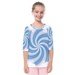 Prismatic Hole Blue Kids  Quarter Sleeve Raglan Tee