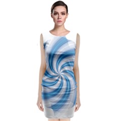 Prismatic Hole Blue Classic Sleeveless Midi Dress