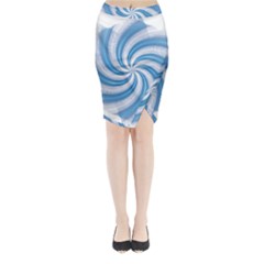 Prismatic Hole Blue Midi Wrap Pencil Skirt by Mariart