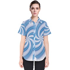 Prismatic Hole Blue Women s Short Sleeve Shirt