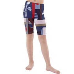 Surface Tree Polka Dots Kids  Mid Length Swim Shorts