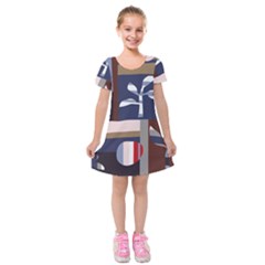 Surface Tree Polka Dots Kids  Short Sleeve Velvet Dress