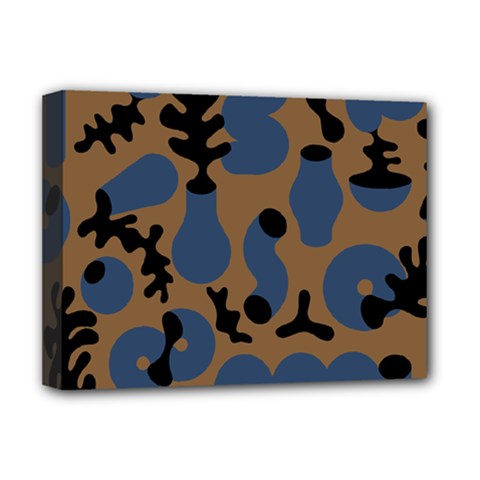 Superfiction Object Blue Black Brown Pattern Deluxe Canvas 16  X 12  