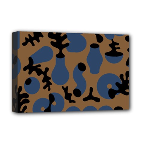 Superfiction Object Blue Black Brown Pattern Deluxe Canvas 18  X 12  