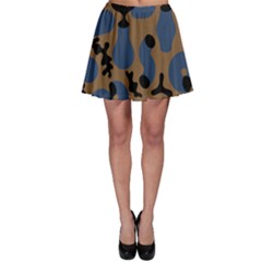 Superfiction Object Blue Black Brown Pattern Skater Skirt by Mariart