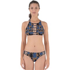 Superfiction Object Blue Black Brown Pattern Perfectly Cut Out Bikini Set