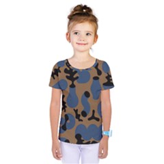 Superfiction Object Blue Black Brown Pattern Kids  One Piece Tee