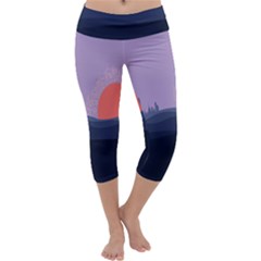 Wedding Lavender Moon Romantic Natural Capri Yoga Leggings