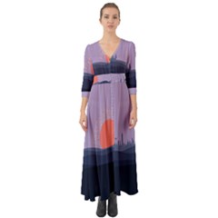 Wedding Lavender Moon Romantic Natural Button Up Boho Maxi Dress