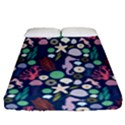 Seahorses Jellyfish Seaworld Sea  Beach Swiim Fitted Sheet (Queen Size) View1