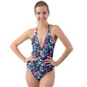 Seahorses Jellyfish Seaworld Sea  Beach Swiim Halter Cut-Out One Piece Swimsuit View1