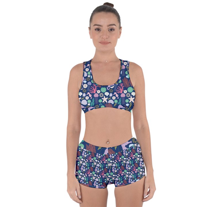 Seahorses Jellyfish Seaworld Sea  Beach Swiim Racerback Boyleg Bikini Set