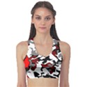 Vector Red Black White Camo Advance Sports Bra View1