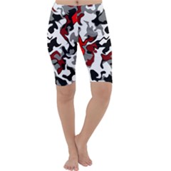 Vector Red Black White Camo Advance Cropped Leggings 