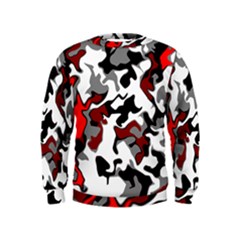 Vector Red Black White Camo Advance Kids  Sweatshirt by Mariart