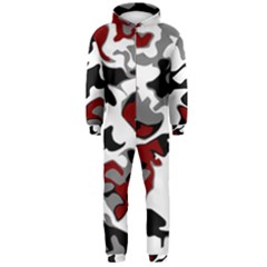 Vector Red Black White Camo Advance Hooded Jumpsuit (men)  by Mariart