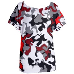 Vector Red Black White Camo Advance Women s Oversized Tee by Mariart