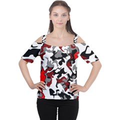 Vector Red Black White Camo Advance Cutout Shoulder Tee