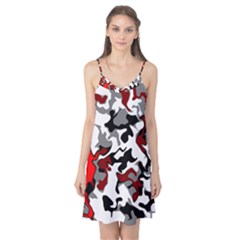 Vector Red Black White Camo Advance Camis Nightgown