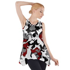 Vector Red Black White Camo Advance Side Drop Tank Tunic