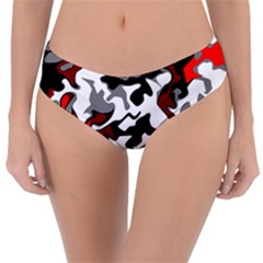 Vector Red Black White Camo Advance Reversible Classic Bikini Bottoms