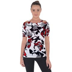 Vector Red Black White Camo Advance Short Sleeve Top