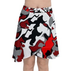 Vector Red Black White Camo Advance Chiffon Wrap