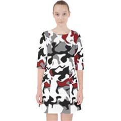 Vector Red Black White Camo Advance Pocket Dress