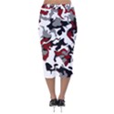 Vector Red Black White Camo Advance Velvet Midi Pencil Skirt View2