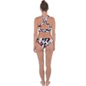 Vector Red Black White Camo Advance Cross Back Hipster Bikini Set View2