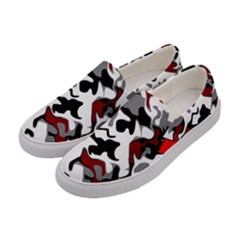 Vector Red Black White Camo Advance Women s Canvas Slip Ons