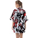 Vector Red Black White Camo Advance Quarter Sleeve Kimono Robe View2