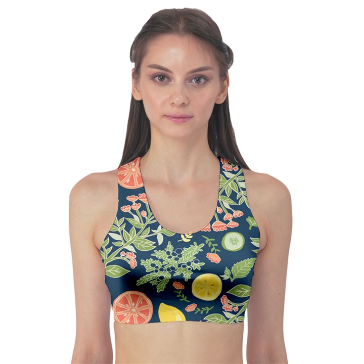 Summer Fruite Orange Lemmon Tomato Sports Bra