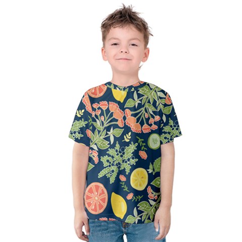 Summer Fruite Orange Lemmon Tomato Kids  Cotton Tee by Mariart