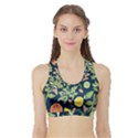 Summer Fruite Orange Lemmon Tomato Sports Bra with Border View1